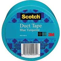 3M 920-AQA-C Duct Tape, 20 yd L, 1.88 in W, Cloth Backing, Blue Turquoise