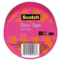 3M 920-PNK-C Duct Tape, 20 yd L, 1.88 in W, Cloth Backing, Hot Pink