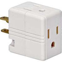 1pcs-COOPER 1482W 15A 125V Three Outlet Cube Tap,Single Receptacle to 3 Outlets 