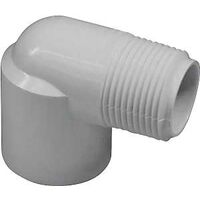IPEX 035502 Street Elbow, 1 in, Socket x MNPT, 90 deg Angle, PVC, White, SCH 40 Schedule, 450 psi Pressure