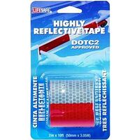 TAPE REFLEC 2IN 10FT RED & SIL