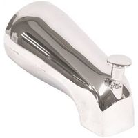 American Hardware P-526C Bathtub Spout with Diverter, 5-1/2 in, Plastic, Chrome Plated