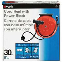 Coleman 48006 3 Outlet Power Cord Reel 30 ft L Reel