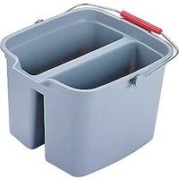 Rubbermaid 261700GRAY Rectangle Double Bucket With Wide Pour Spout