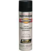 Rustoleum Professional High Performance Topcoat Enamel Spray Paint, 15 oz Aerosol Can, Flat Black