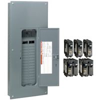 Square D HOM3060M200PCVP Convertible Mains(Breaker) Value Pack Load Center, 120/240 VAC, 200 A, 1 Phases, 30 Spaces