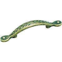 5-5/8 in L X 11/16 in W Weathered Brass 1 in Projection Amerock BP1580R2 Inspirations Botanica Leaf Cabinet Pull 5-5/8 