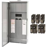 Square D HOM3060M200PRBVP Convertible Mains (Breaker) Value Pack Load Center, 120/240 VAC, 200 A, 1 Phases, Top