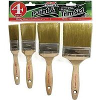BENNETT WOOD 4000 Paint Brush Set, Angular, 4-Brush