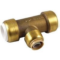 SharkBite UIP376A Transition Pipe Tee, 1 in, Push-to-Connect, DZR Brass, 200 psi Pressure
