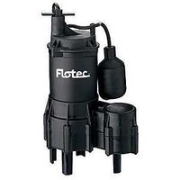 Flotec FPSE3200A Sewage Pump, 8.5 A, 115 V, 4/10 hp, 2 in Outlet, 18 ft Max Head, 5250 gph, Thermoplastic