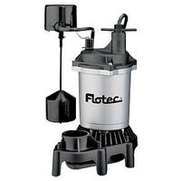 Flotec FPZS75V Sump Pump, 1-Phase, 15 A, 115 V, 3/4 hp, 1-1/2 in Outlet, 24 ft Max Head, 4700 gph, Thermoplastic