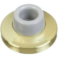 National Hardware N198-069 Door Stop, 2.34 in Dia Base, 1 in Projection, Brass/Rubber, Solid Brass