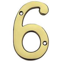 HOUSE NUMBER NO6 SLD BRASS 4IN