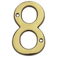 HOUSE NUMBER NO8 SLD BRASS 4IN