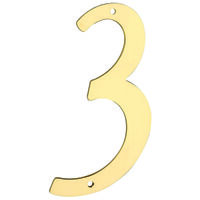HOUSE NUMBER NO3 SLD BRASS 4IN