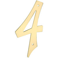 HOUSE NUMBER NO4 SLD BRASS 4IN