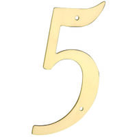 HOUSE NUMBER NO5 SLD BRASS 4IN