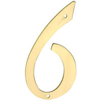 HOUSE NUMBER NO6 SLD BRASS 4IN