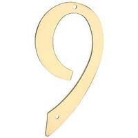HOUSE NUMBER NO9 SLD BRASS 4IN