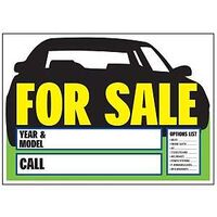 SIGN CAR FOR SALE PLSTC 9X14IN