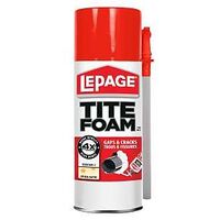 LePage TITEFOAM 2092222 Insulating Foam Sealant, White, 24 hr Functional Cure, 41 to 86 deg F, 340 g Can