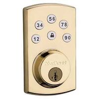DEADBOLT ELEC W/TOUCHPAD BRS  