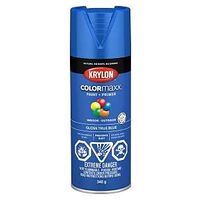 Krylon COLORmaxx K05543007 Spray Paint, Gloss, True Blue, 12 oz, Aerosol Can