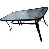 TABLE GLASS TOP STEEL 38X60IN 