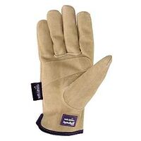 HydraHyde 1003L Gloves, Women's, L, 8 to 8-1/2 in L, Keystone Thumb, Elastic Cuff, Cowhide Leather, Timber