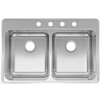 SINK DOUBLE BOWL SS 33X22X8IN 