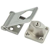 National Hardware V921 Series N102-804 Key Locking Hasp, 3-1/2 in L, 3-1/2 in W, Stainless Steel