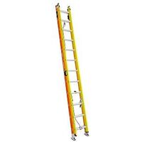 Werner GLIDESAFE T6200-2GS Series T6224-2GS Extension Ladder, 23 ft H Reach, 300 lb, 24-Step, Fiberglass, Orange/Yellow
