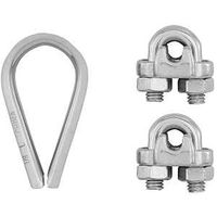 National Hardware N100-349 Cable Clamp Kit, 1/8 in Dia Cable, Stainless Steel
