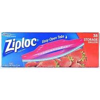 Ziploc 320 Storage Bag, 1 gal Capacity, Plastic, 38/PK