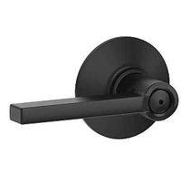 Schlage F Series F40 LAT 622 Privacy Lever, Matte Black, Brass/Zinc, Residential, Reversible Hand, AAA Grade