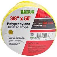 ROPE POLYP TWST YEL 3/8INX50FT
