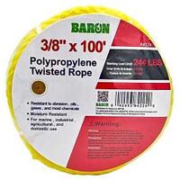 ROPE POLYP TWT YEL 3/8INX100FT