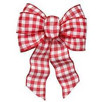 GINGHAM PLAID WIRED BOW 8.5X14