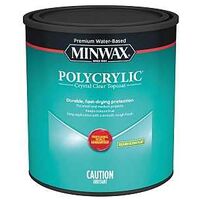 Minwax Polycrylic CM6111144 Waterbased Polyurethane, Ultra Flat, Liquid, Clear, 946 mL