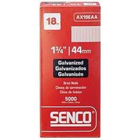 Senco AX19EAA Nail, 1-3/4 in L, 18, Steel, Electro-Galvanized, Brad, Medium Head, Smooth Shank