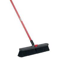 Libman 800 Smooth Surface Push Broom, 19-1/2 in Sweep Face, 3 in L Trim, Recycled PET Bristle, 64 in L, Bolt, Black/Red