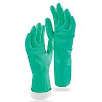Libman 1318 Heavy-Duty Reusable Gloves, M, 13 in L, Nitrile, Green