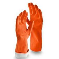 Libman 1325 Premium Reusable Gloves, L, 13 in L, Latex, Orange