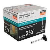 Simpson Strong-Tie PDPAWL PDPAWL-250MG Drive Pin, 0.157 in Dia Shank, 2-1/2 in L, Steel, Galvanized/Zinc