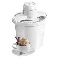 Hamilton Beach 68330N Ice Cream Maker, 4 qt, 80 W, On/Off Button Control, Thermoplastic Housing Material, White