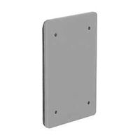 Hubbell PBC100GY Blank Receptacle Cover, 0.38 in L, 4.88 in W, Polycarbonate, Gray