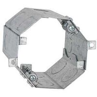 Raco Gorilla Ring 284 Concrete Ring, 4 in L, 4.96 in W, 2-Knockout, Steel, Gray