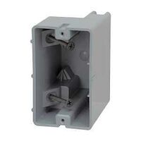 Smart Box MSB1G Device Box, 1 -Gang, 4 -Knockout, 1/2 in Knockout, PVC, Gray, Screw Mounting