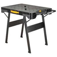 DeWALT DWST11556 Folding Workbench, 1000 lb Capacity, Black, Plastic Tabletop